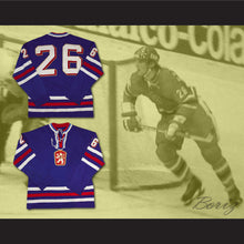 Load image into Gallery viewer, Peter Stastny 26 Czechoslovakia Blue Hockey Jersey