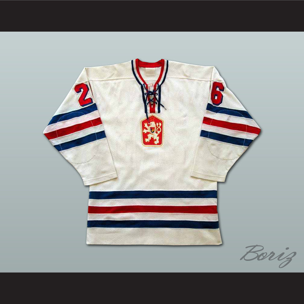 Peter Stastny 26 Czechoslovakia White Hockey Jersey