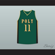 Load image into Gallery viewer, Peyton Watson 11 Long Beach Polytechnic High School Jackrabbits Green Basketball Jersey 2