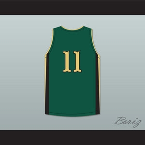 Peyton Watson 11 Long Beach Polytechnic High School Jackrabbits Green Basketball Jersey 1