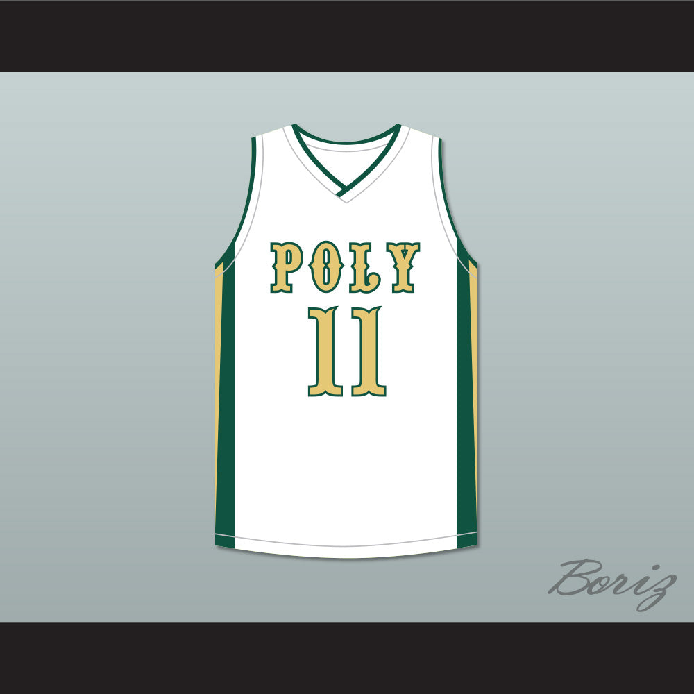 Peyton Watson 11 Long Beach Polytechnic High School Jackrabbits White Basketball Jersey 2