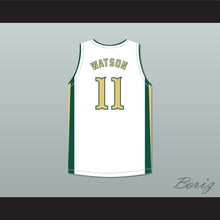 Load image into Gallery viewer, Peyton Watson 11 Long Beach Polytechnic High School Jackrabbits White Basketball Jersey 2