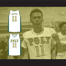 Load image into Gallery viewer, Peyton Watson 11 Long Beach Polytechnic High School Jackrabbits White Basketball Jersey 2