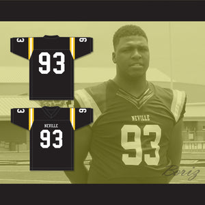 Phidarian Mathis 93 Neville High School Tigers Black Football Jersey 1