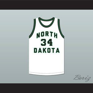 Phil Jackson 34 North Dakota Fighting Hawks White Basketball Jersey