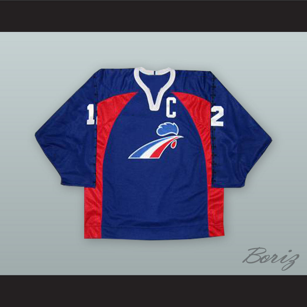 Philippe Bozon 12 France Blue Hockey Jersey