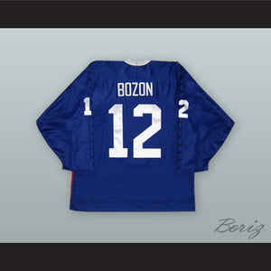 Philippe Bozon 12 France Blue Hockey Jersey