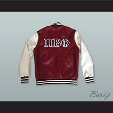 Load image into Gallery viewer, Pi Beta Phi Sorority Maroon and White Lab Leather Varsity Letterman Jacket