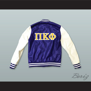 Pi Kappa Phi Fraternity Blue and White Lab Leather Varsity Letterman Jacket