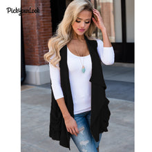 Load image into Gallery viewer, PickyourLook Women Cardigan Sleeveless Solid Female Kimono Vest Cardigan Coat Outwear Open femme Jacket Pocket Ladies Cardigans