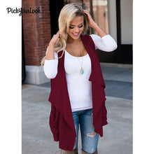Load image into Gallery viewer, PickyourLook Women Cardigan Sleeveless Solid Female Kimono Vest Cardigan Coat Outwear Open femme Jacket Pocket Ladies Cardigans