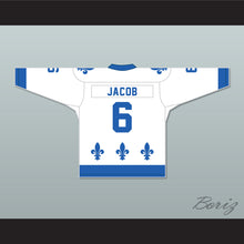 Load image into Gallery viewer, Pierre Jacob 6 Le National de Québec White Hockey Jersey- Lance et compte (He Shoots, He Scores)
