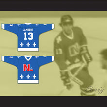 Load image into Gallery viewer, Pierre Lambert 13 Le National de Québec Blue Hockey Jersey- Lance et compte (He Shoots, He Scores)