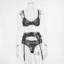 Load image into Gallery viewer, Pink Sexy Bra and Panty Set for Women Girl Lingerie Porno Intimate Clothes Push Up Lady Lace Bra Set Lolita Women Underwear 3pcs
