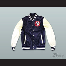 Load image into Gallery viewer, Pioneers Baseball Hardball Navy Blue and White Lab Leather Varsity Letterman Jacket