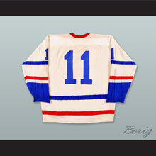 Load image into Gallery viewer, Player 11 Muskegon Mohawks White Tie Down Hockey Jersey