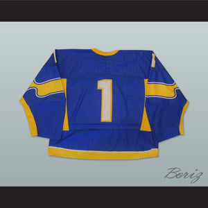 Player 1 Ukraine National Team Blue Hockey Jersey