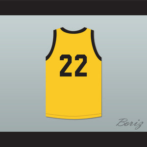 Player 22 Williston High School Coyotes Yellow Basketball Jersey