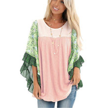 Load image into Gallery viewer, Plus Size Boho Half-Sleeve Print Splice Women's Sweaters Pullovers O Neck Loose 2019 Casual Autumn New Female knitting Pullovers