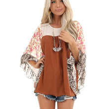 Load image into Gallery viewer, Plus Size Boho Half-Sleeve Print Splice Women's Sweaters Pullovers O Neck Loose 2019 Casual Autumn New Female knitting Pullovers