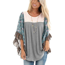 Load image into Gallery viewer, Plus Size Boho Half-Sleeve Print Splice Women's Sweaters Pullovers O Neck Loose 2019 Casual Autumn New Female knitting Pullovers