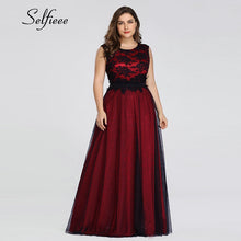 Load image into Gallery viewer, Plus Size Dress Elegant A Line O Neck Appliques Long Maxi Dresses Vestidos De Fiesta De Noche Bohemian Beach Summer Dress 2020