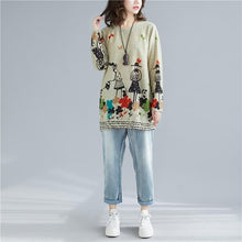 Load image into Gallery viewer, Plus Size Long Sleeve T Shirt Women Cartoon Print Kawaii Tshirt Kintted Cotton T-shirt Graphic Tees Autumn Winter Tops Clothes