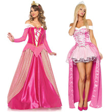 Load image into Gallery viewer, Plus Size S-XXL Adult Women Fairy Tale Princess Aurora Pink Fancy Dress Halloween Party Sleeping Beauty Costume Outfit