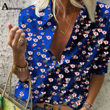 Load image into Gallery viewer, Plus size 4xl 5xl 2019 Autumn Women Leisure Blouse Tops chain Print Office Ladies Blouse Shirt Long Sleeve blusas mujer de moda