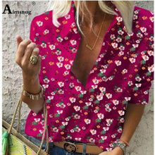 Load image into Gallery viewer, Plus size 4xl 5xl 2019 Autumn Women Leisure Blouse Tops chain Print Office Ladies Blouse Shirt Long Sleeve blusas mujer de moda