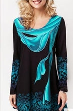 Load image into Gallery viewer, Plus size 4xl 5xl 2019 Women New summer Boho Print Blue Tops Long Sleeve Elasticity Female T-Shirt Casual Loose Ladies Tee Shirt