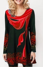 Load image into Gallery viewer, Plus size 4xl 5xl 2019 Women New summer Boho Print Blue Tops Long Sleeve Elasticity Female T-Shirt Casual Loose Ladies Tee Shirt