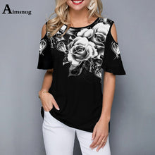 Load image into Gallery viewer, Plus size 4xl 5xl 2020 Women Female T-Shirt Loose Casual Ladies Tee Shirt New Summer Street hipster Print Black Tops Half Sleeve