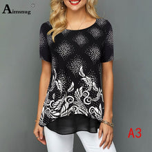 Load image into Gallery viewer, Plus size 4xl 5xl Women Fashion Print Tops Round Neck Short Sleeve Boho Tee shirts 2020 New Summer Female Casual Loose T-shirt