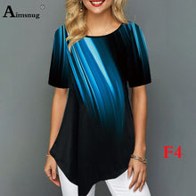Load image into Gallery viewer, Plus size 4xl 5xl Women Fashion Print Tops Round Neck Short Sleeve Boho Tee shirts 2020 New Summer Female Casual Loose T-shirt