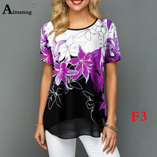 Load image into Gallery viewer, Plus size 4xl 5xl Women Fashion Print Tops Round Neck Short Sleeve Boho Tee shirts 2020 New Summer Female Casual Loose T-shirt