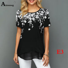 Load image into Gallery viewer, Plus size 4xl 5xl Women Fashion Print Tops Round Neck Short Sleeve Boho Tee shirts 2020 New Summer Female Casual Loose T-shirt