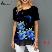 Load image into Gallery viewer, Plus size 4xl 5xl Women Fashion Print Tops Round Neck Short Sleeve Boho Tee shirts 2020 New Summer Female Casual Loose T-shirt