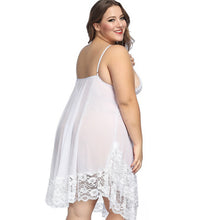 Load image into Gallery viewer, Plus size 6xl lingerie sleepwear White Night Gown Lingerie Ladies Sexy Lace Babydolls Sleepwear womens erotic sling Homewear