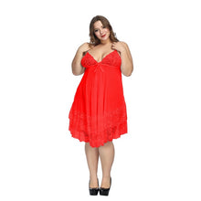 Load image into Gallery viewer, Plus size 6xl lingerie sleepwear White Night Gown Lingerie Ladies Sexy Lace Babydolls Sleepwear womens erotic sling Homewear