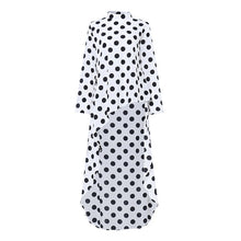 Load image into Gallery viewer, Polka Dot Bow Tie Long Sleeve Top Celmia Fashion Women&#39;s Blouses Asymmetrical Tunic Long Shirt Casual Button Work Blusas Mujer 7