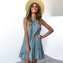 Load image into Gallery viewer, Polka Dot Women&#39;s Summer Sundress Vintage Sleeveless Sexy Casual Rustic Style Elegant Clothes Ruffles High Waist Vestidos Mujer