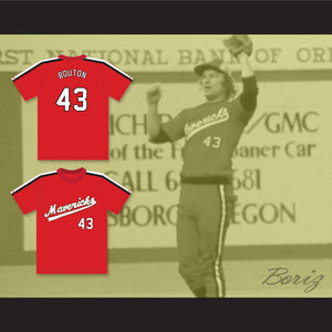 Jim Bouton 43 Portland Mavericks Red Baseball Jersey The Battered Bastards of Baseball