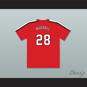 Kurt Russell 28 Portland Mavericks Red Baseball Jersey The Battered Bastards of Baseball