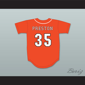 Preston Lacy 35 Swallows Play Ball Orange Baseball Jersey
