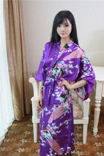 Load image into Gallery viewer, Print Peacock Half Sleeve Wedding Robe For Ladies Sexy Lingerie Women Robe Loose Lounge Softy Sleepwear Sleeve Kimono Bath Gown