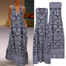 Load image into Gallery viewer, Printed Maxi Dress ZANZEA 2020 Women&#39;s Sundress Casual Summer Long Vestido Female V Neck Party Robe Femme Linen Dress Kaftan 5XL