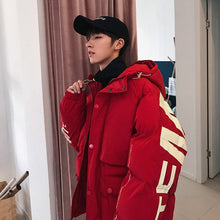 Load image into Gallery viewer, Privathinker 2020 Thick Warm Men Winter Jacket Clothes Casual Loose Harajuku Mens Parkas Coats Hooded Print Red Male Windbreaker