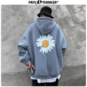 Privathinker Men 2020 Winter Loose Hooded Sweatshirts Mens Harajuku Thicken Warm Coat Hoodies Male Oversize Pullovers Sweatshirt