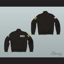 Load image into Gallery viewer, Public Enemy Black Varsity Letterman Jacket-Style Sweatshirt 1